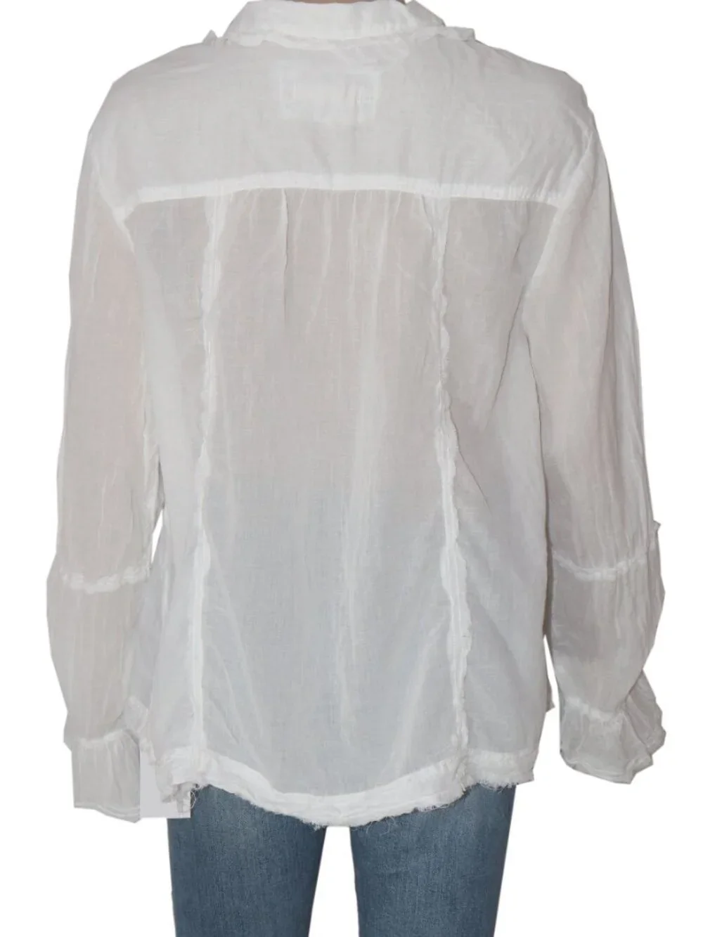 Free People We The Free Savannah Ruffle Buttondown Top Bell Sleeve Top Ivory S